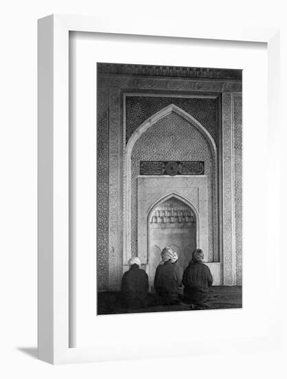 Men Praying at Qibla Niche-null-Framed Photographic Print