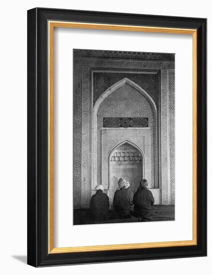 Men Praying at Qibla Niche-null-Framed Photographic Print