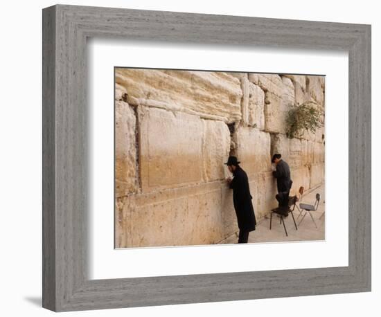 Men Praying at the Wailing Wall, Jerusalem, Israel-Bill Bachmann-Framed Photographic Print