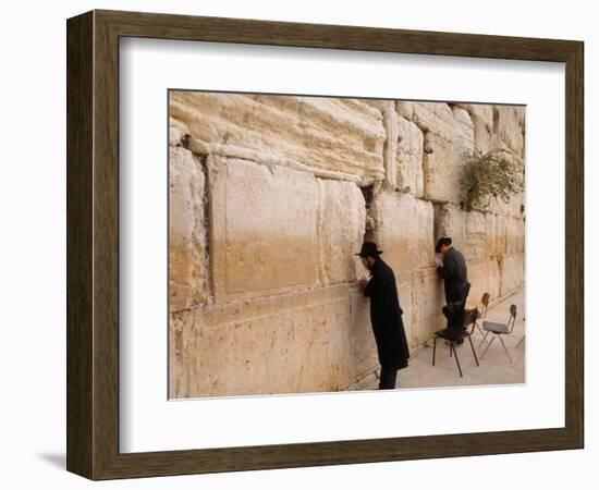 Men Praying at the Wailing Wall, Jerusalem, Israel-Bill Bachmann-Framed Photographic Print