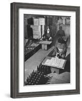 Men Putting Labels on Wine Bottles-Ralph Morse-Framed Photographic Print