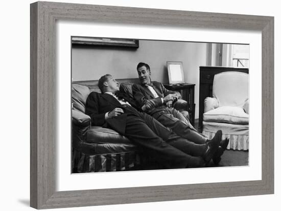 Men Relaxing at Home After Work-Nina Leen-Framed Giclee Print