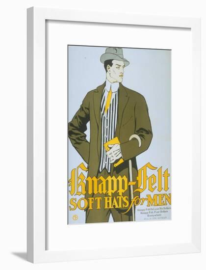 Men's Knapp-Felt Soft Hats, USA, 1920-null-Framed Giclee Print