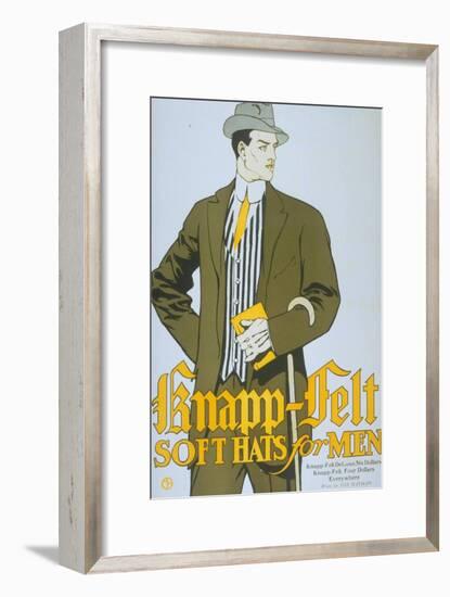 Men's Knapp-Felt Soft Hats, USA, 1920-null-Framed Giclee Print