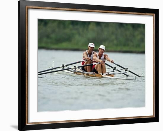 Men's Pairs Rowing Team in Action, USA-null-Framed Photographic Print