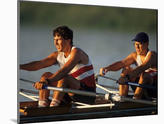 Men's Pairs Rowing Team in Action, Vancouver Lake, Washington, USA-null-Mounted Photographic Print