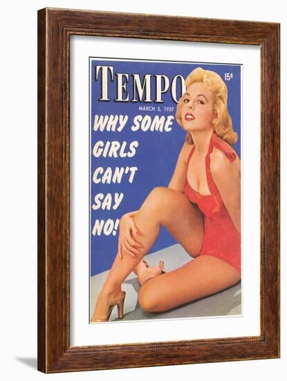 Men's Pulp Magazine Cover--Framed Art Print