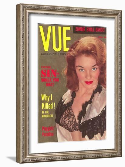 Men's Pulp Magazine Cover-null-Framed Art Print