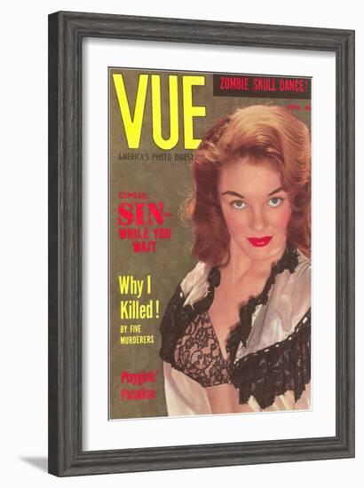 Men's Pulp Magazine Cover--Framed Art Print