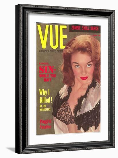 Men's Pulp Magazine Cover-null-Framed Art Print