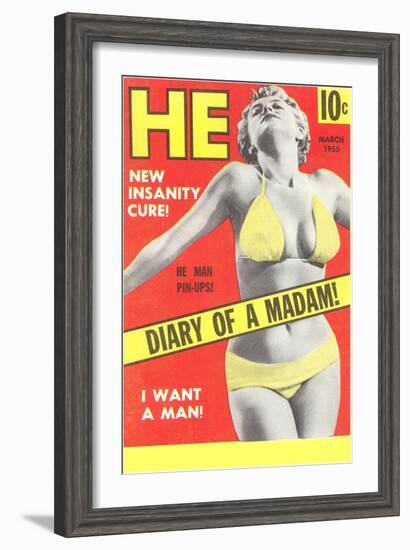 Men's Pulp Magazine Cover-null-Framed Art Print