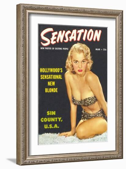 Men's Pulp Magazine Cover-null-Framed Art Print