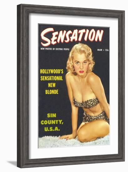 Men's Pulp Magazine Cover-null-Framed Art Print