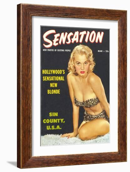 Men's Pulp Magazine Cover-null-Framed Art Print