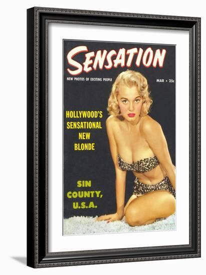 Men's Pulp Magazine Cover-null-Framed Art Print