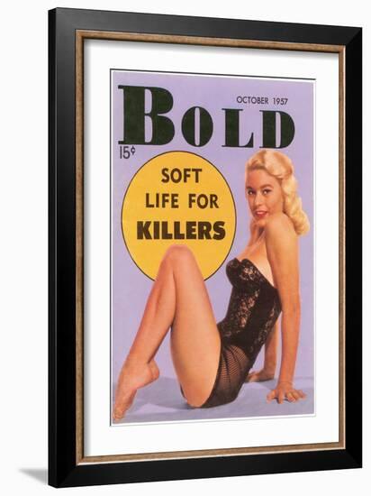 Men's Pulp Magazine Cover-null-Framed Art Print