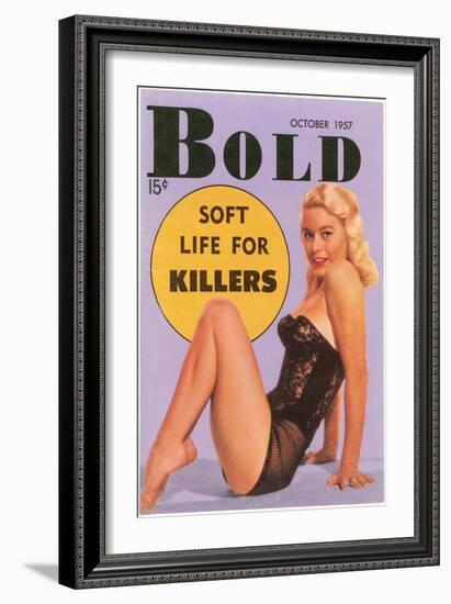 Men's Pulp Magazine Cover-null-Framed Art Print