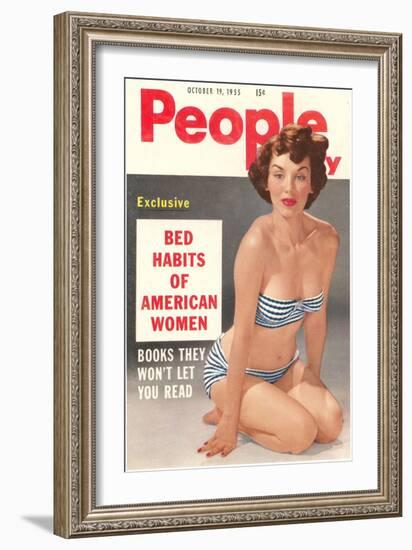 Men's Pulp Magazine Cover--Framed Art Print