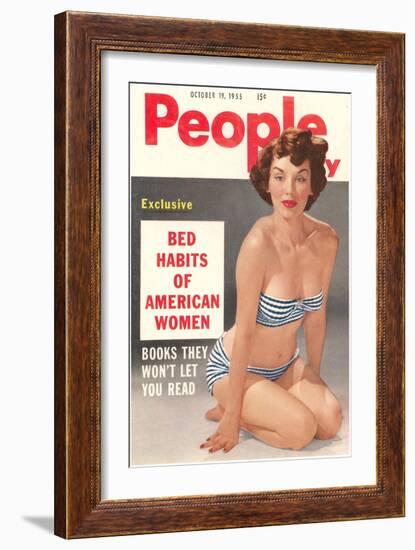 Men's Pulp Magazine Cover-null-Framed Art Print