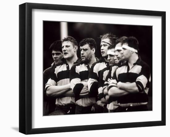 Men's Rugby Team Lined Up Prior to a Game, Paris, France-null-Framed Photographic Print