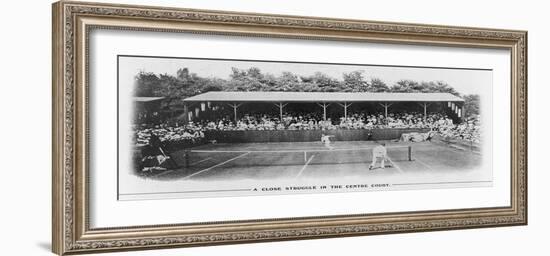 Men's Singles Match on Centre Court at Wimbledon--Framed Photographic Print