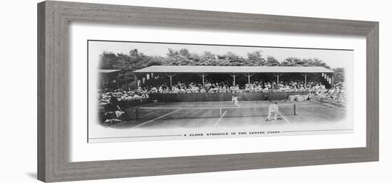 Men's Singles Match on Centre Court at Wimbledon-null-Framed Photographic Print