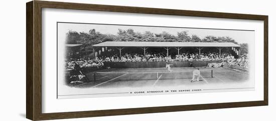 Men's Singles Match on Centre Court at Wimbledon-null-Framed Photographic Print