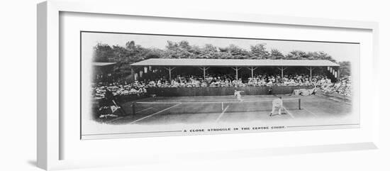 Men's Singles Match on Centre Court at Wimbledon-null-Framed Photographic Print