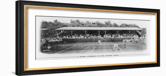 Men's Singles Match on Centre Court at Wimbledon-null-Framed Photographic Print