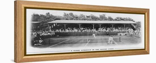 Men's Singles Match on Centre Court at Wimbledon-null-Framed Premier Image Canvas