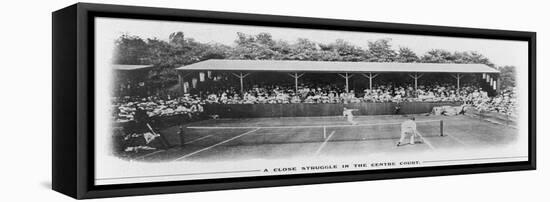 Men's Singles Match on Centre Court at Wimbledon-null-Framed Premier Image Canvas