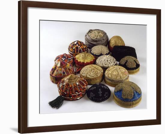 Men's Skullcaps, from Herat, Mazae-E Sharif and Kabul, from Early Twentieth Century to 1970-null-Framed Giclee Print