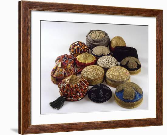 Men's Skullcaps, from Herat, Mazae-E Sharif and Kabul, from Early Twentieth Century to 1970-null-Framed Giclee Print