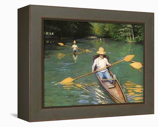 Men Sculling, 1877-Gustave Caillebotte-Framed Premier Image Canvas