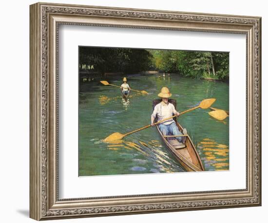 Men Sculling, 1877-Gustave Caillebotte-Framed Giclee Print