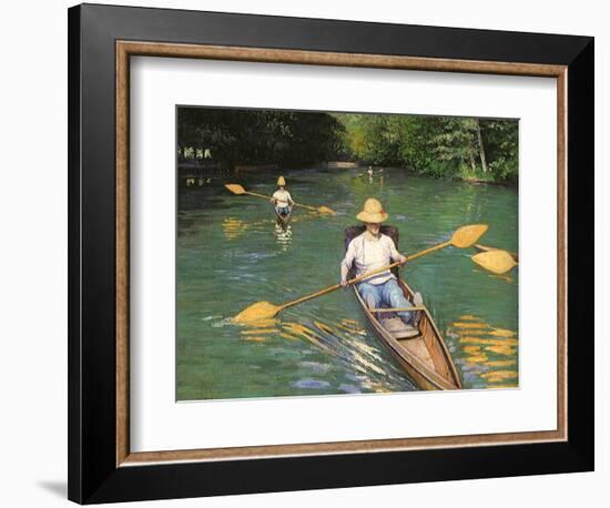 Men Sculling, 1877-Gustave Caillebotte-Framed Giclee Print