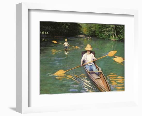 Men Sculling, 1877-Gustave Caillebotte-Framed Giclee Print