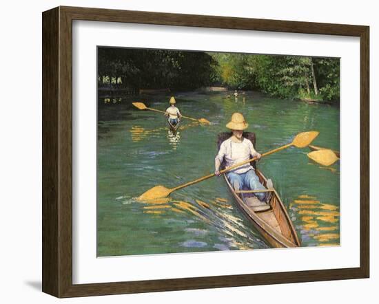 Men Sculling, 1877-Gustave Caillebotte-Framed Giclee Print