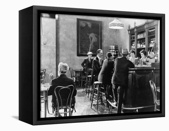 Men Sitting around a Counter in a Bar-null-Framed Stretched Canvas