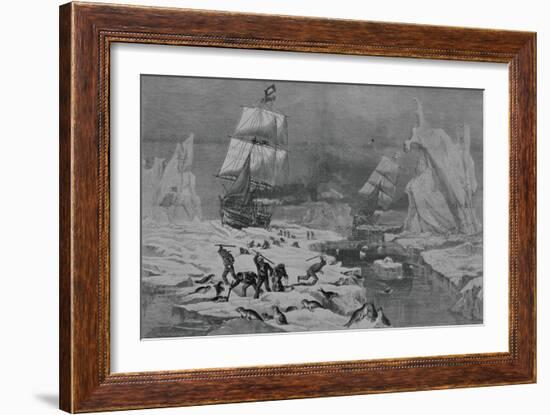 Men Slaughtering Seals-null-Framed Giclee Print