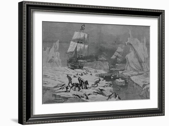 Men Slaughtering Seals-null-Framed Giclee Print