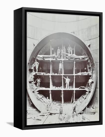 Men Standing in the Shield Used to Cut Rotherhithe Tunnel, Bermondsey, London, July 1907-null-Framed Premier Image Canvas