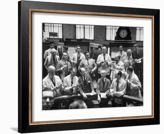 Men Trading, Buying and Selling Stocks-Ralph Morse-Framed Photographic Print