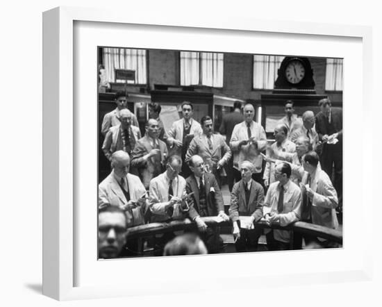 Men Trading, Buying and Selling Stocks-Ralph Morse-Framed Photographic Print