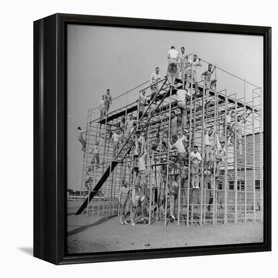 Men Training on the Trainasium Obstalce Coure-Bernard Hoffman-Framed Premier Image Canvas