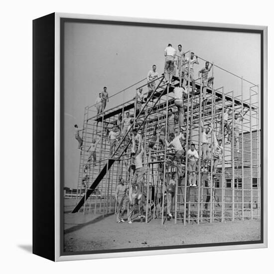 Men Training on the Trainasium Obstalce Coure-Bernard Hoffman-Framed Premier Image Canvas