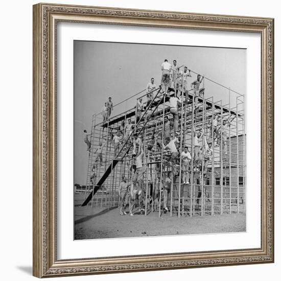 Men Training on the Trainasium Obstalce Coure-Bernard Hoffman-Framed Photographic Print