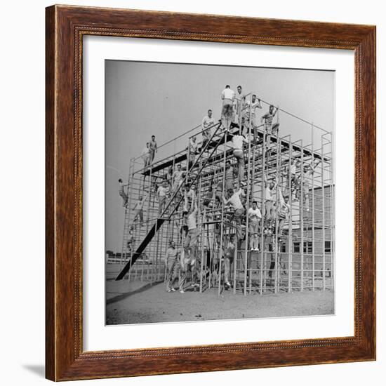 Men Training on the Trainasium Obstalce Coure-Bernard Hoffman-Framed Photographic Print