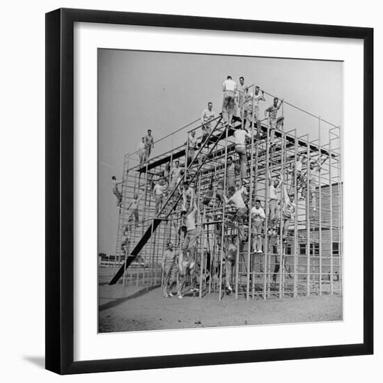 Men Training on the Trainasium Obstalce Coure-Bernard Hoffman-Framed Photographic Print