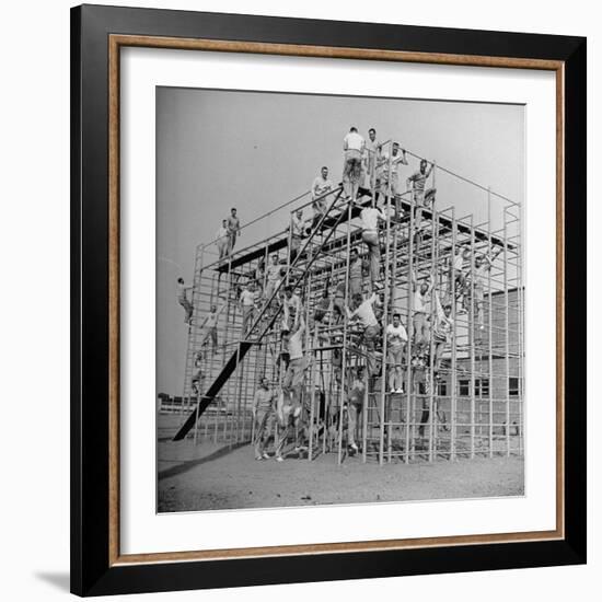 Men Training on the Trainasium Obstalce Coure-Bernard Hoffman-Framed Photographic Print